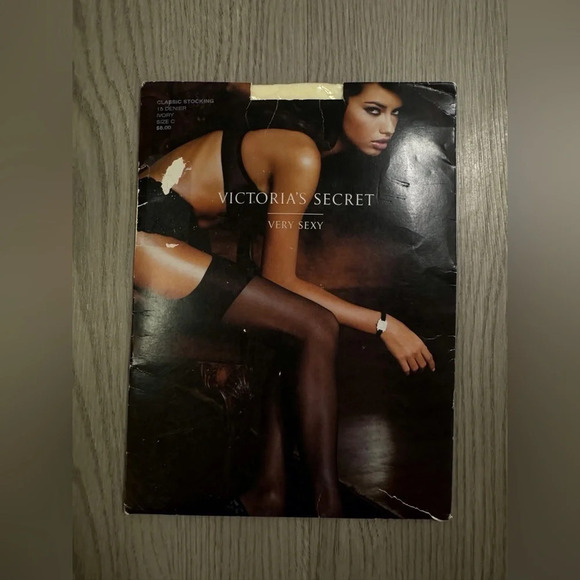 VICTORIA'S SECRET Y2K Vintage Classic Ivory White Very Sexy Stockings Size C‎ - Picture 1 of 6